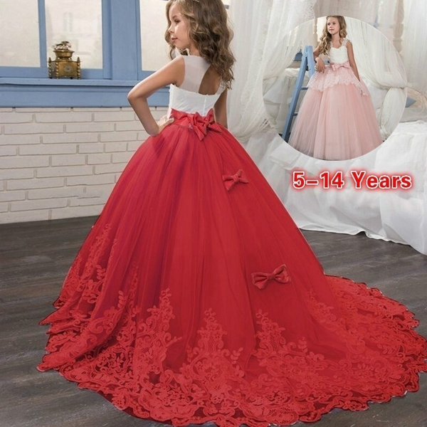 Toy Balloon Kids Red Full Length Girls Gown Dress : Amazon.in: Clothing &  Accessories